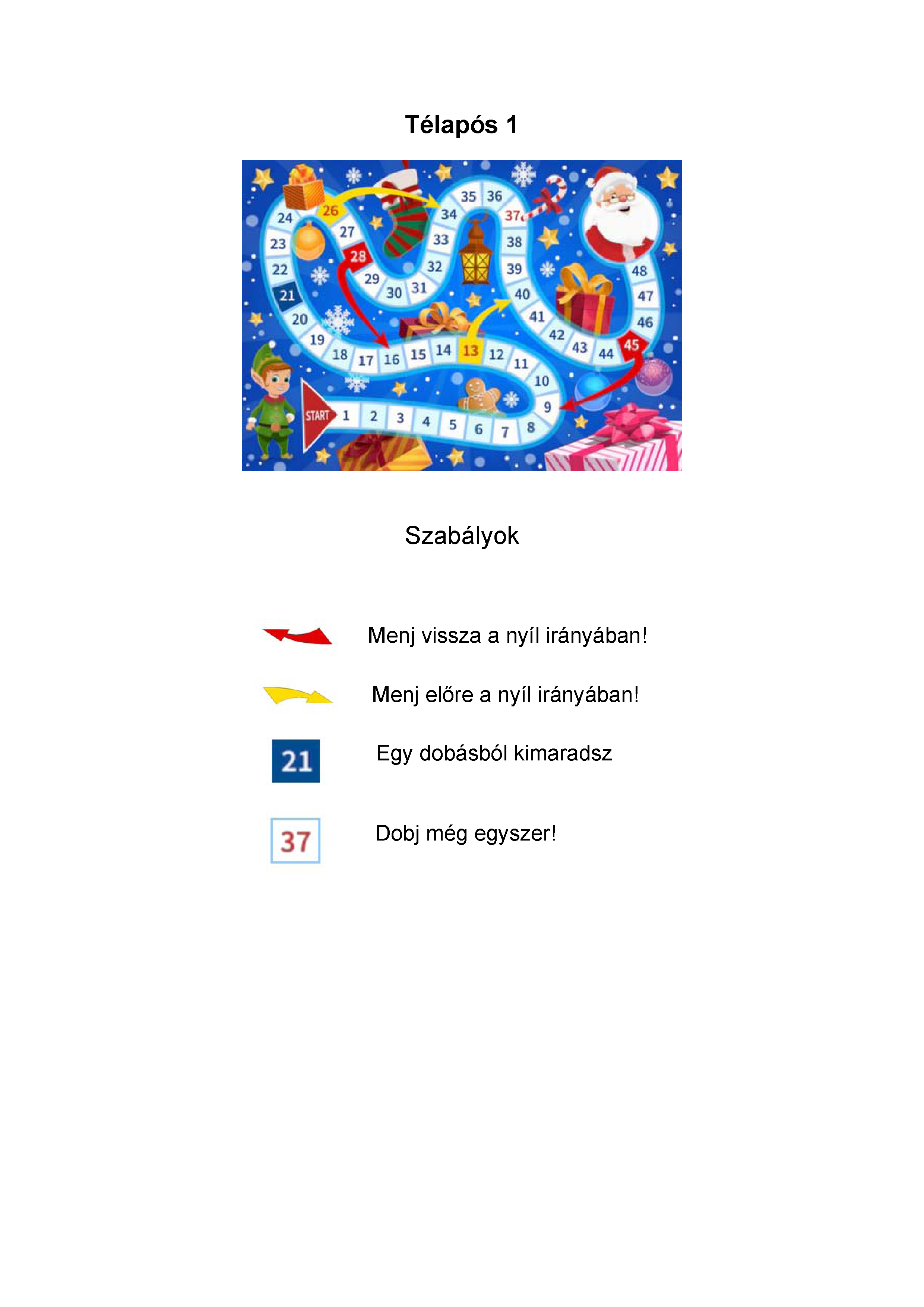 Télapós 1 szabályok